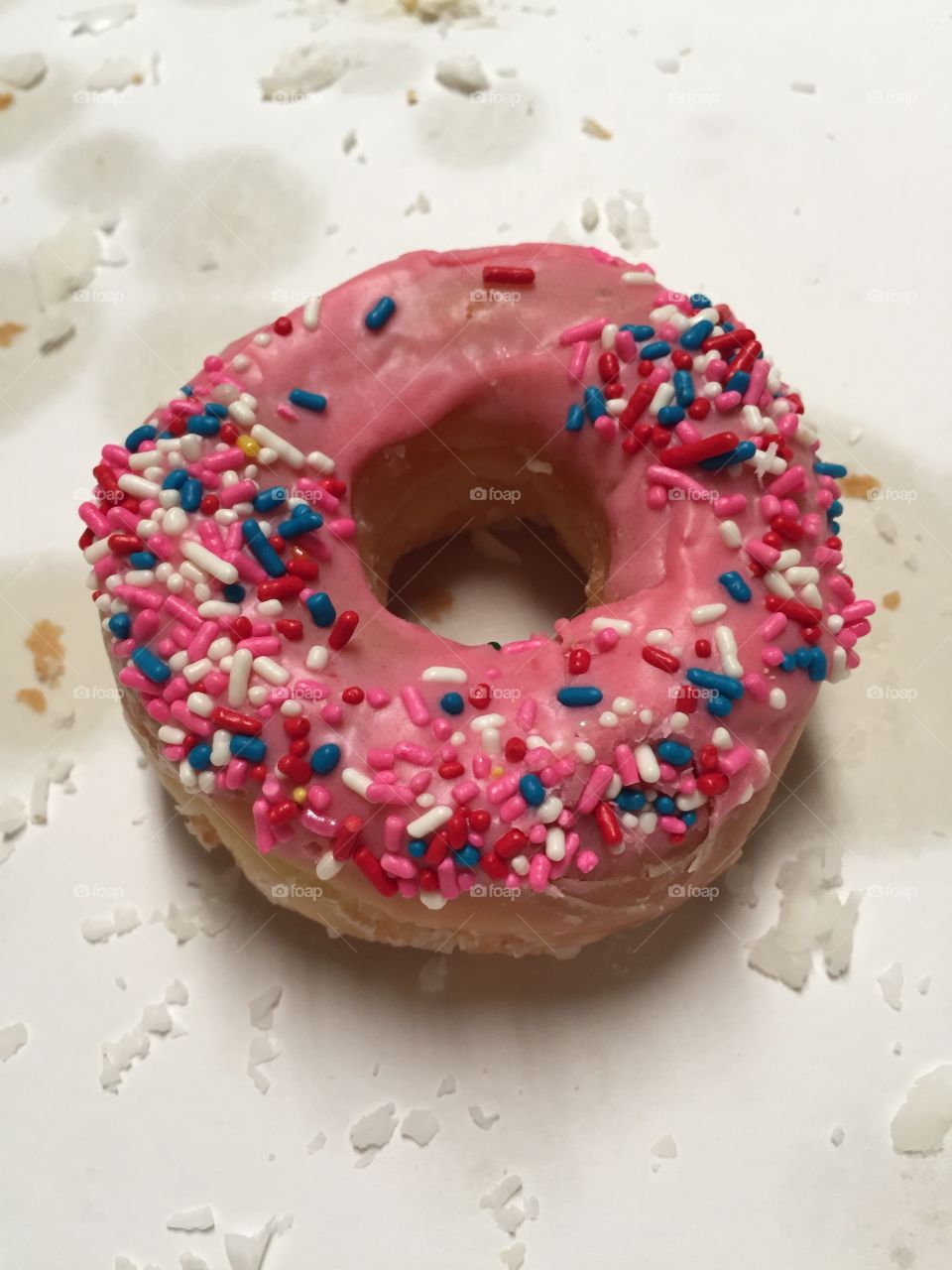 Pink donut with sprinkles 
