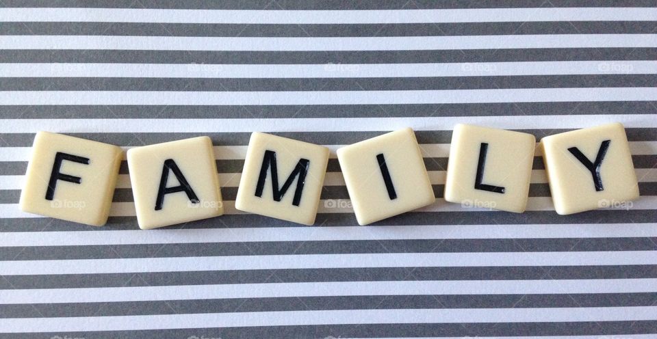 Family. Family made with letter tiles