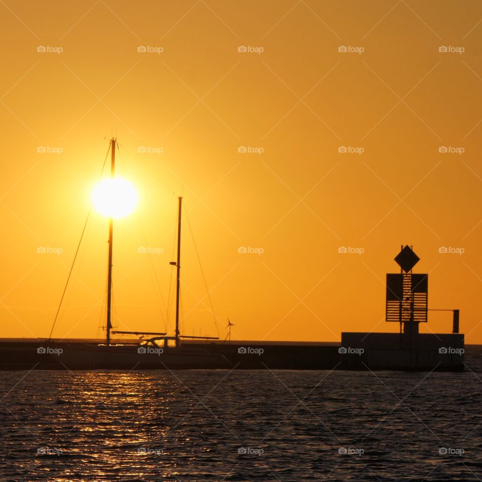 Sunset in the harbour