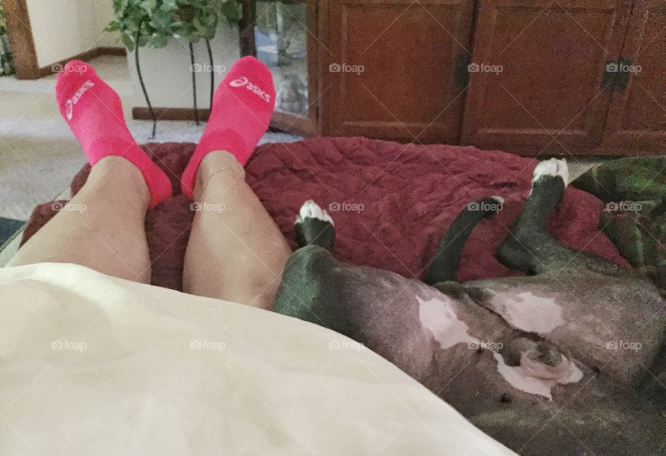 Relaxing with my dog