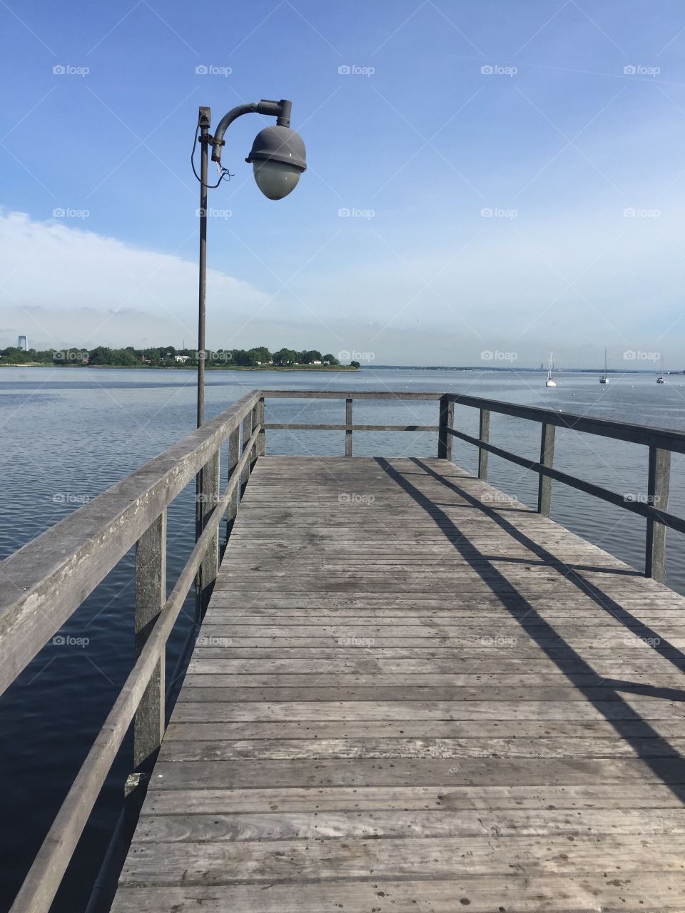 Pier deck with light