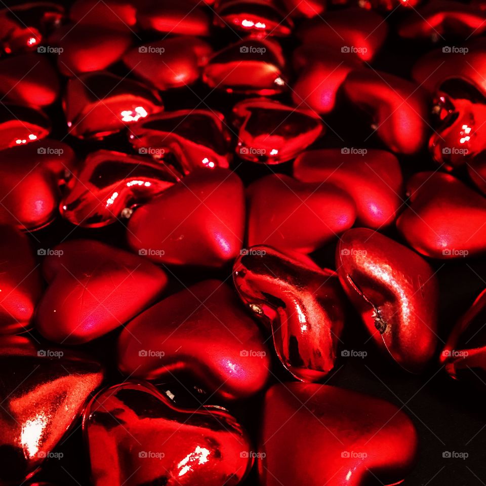 Red heart shape balloons