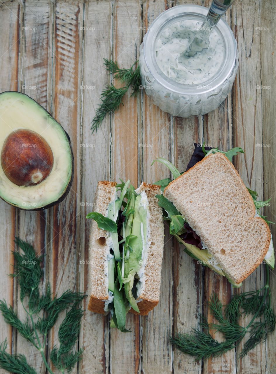 Cucumber and Avocado Sandwich 