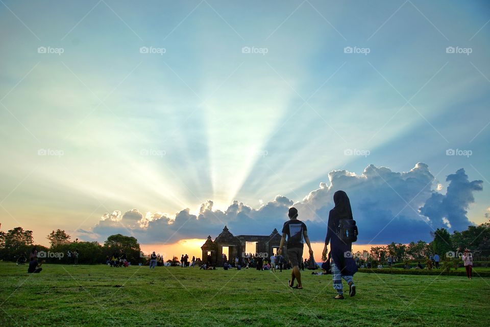 walk to the sunshine on the sunset moment