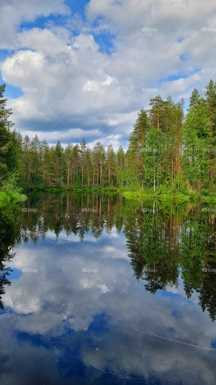 This summer landscape is from Eastern Finland, just a few kilometers from the Russian border.