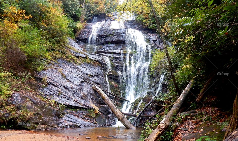 King creek waterfall in the fall