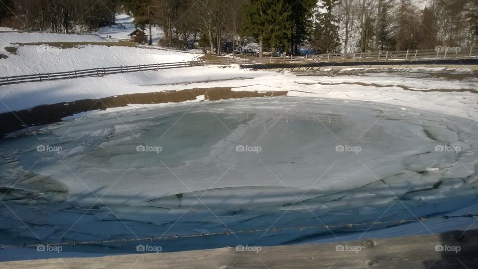 Winter Lake covered with ice