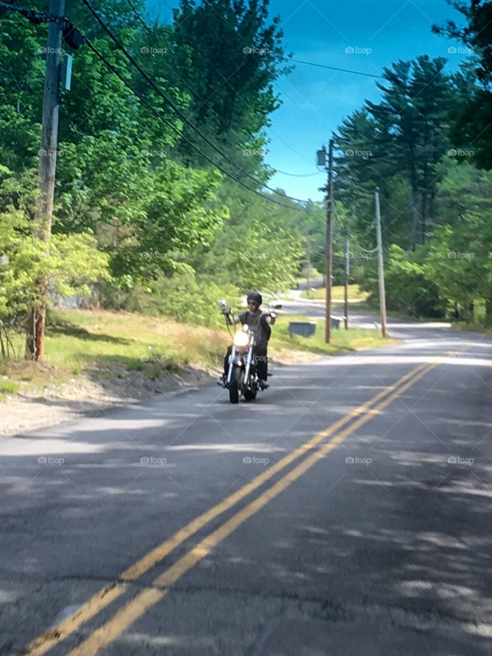 Motorcycle Rider All By Himself