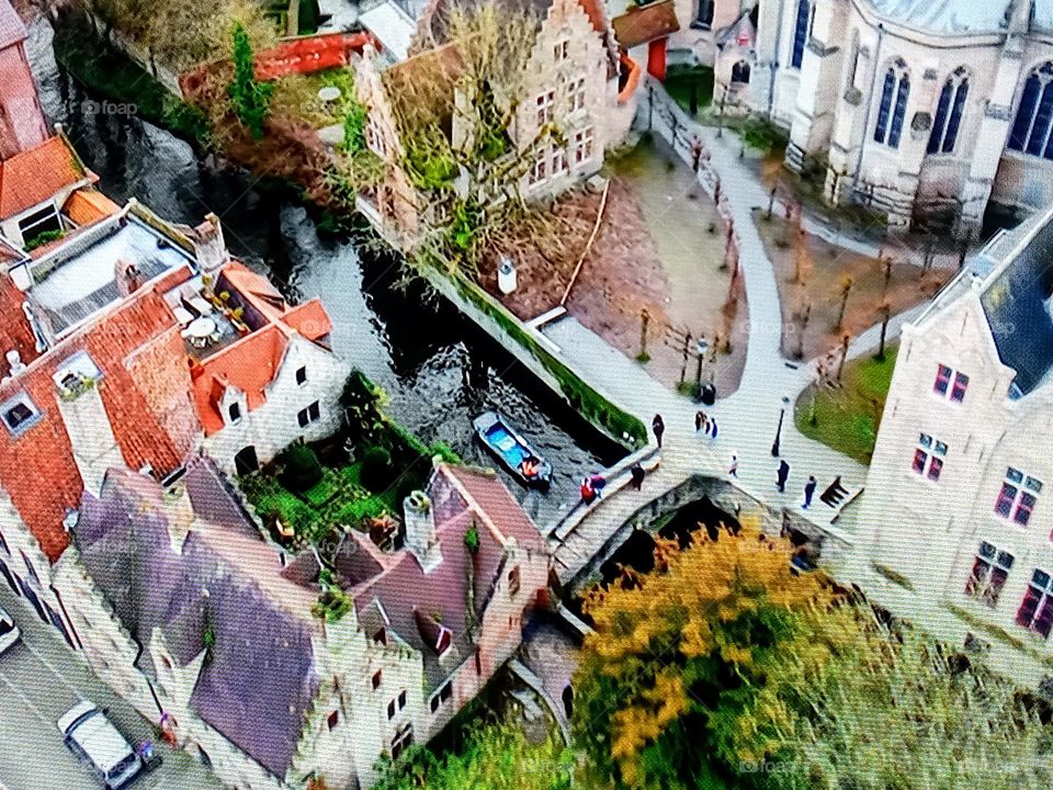 aerial view of the city of liège in belgium