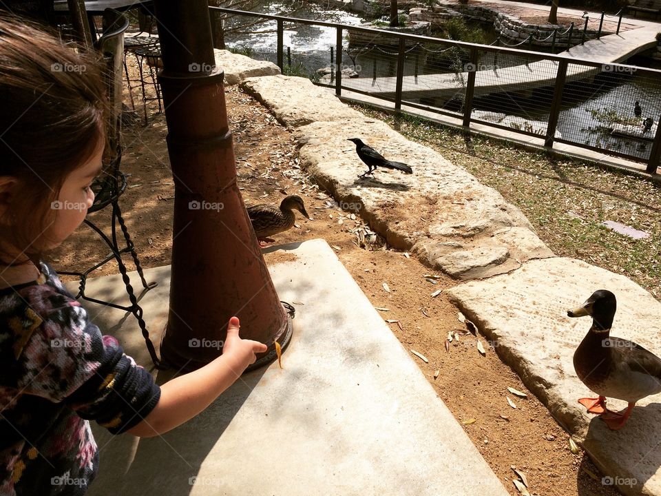 People, Two, One, Child, Bird