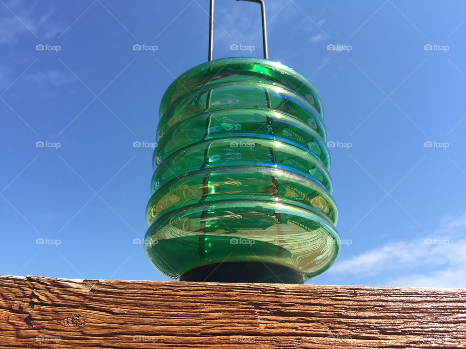 Green candle holder