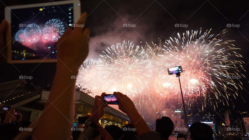 Fireworks in Hong Kong