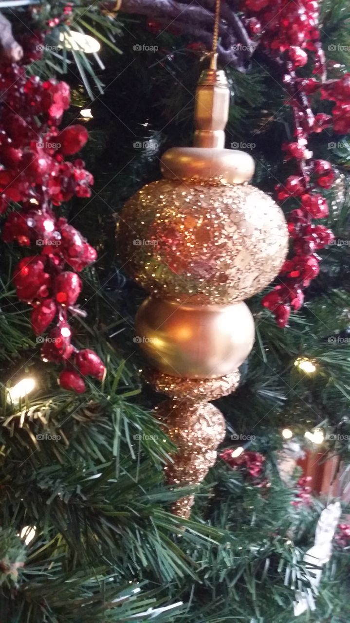 gold Christmas ornament