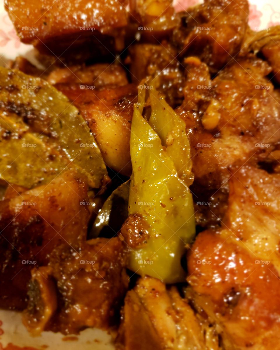 Filipino Dish called adobo. My specialty and my favorite dish all time. Close up shot.