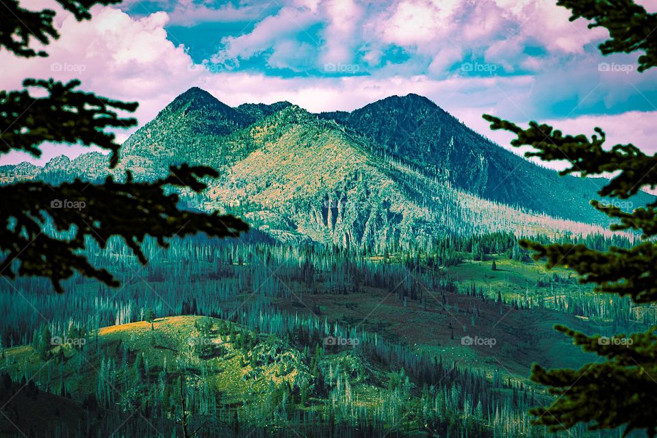 West Mountain Range Sunset Scene