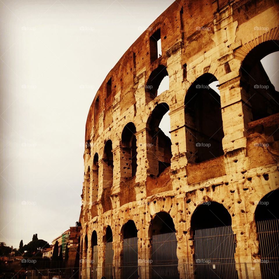 The Colosseum in sunlight. Taken on a weekend trip to Rome