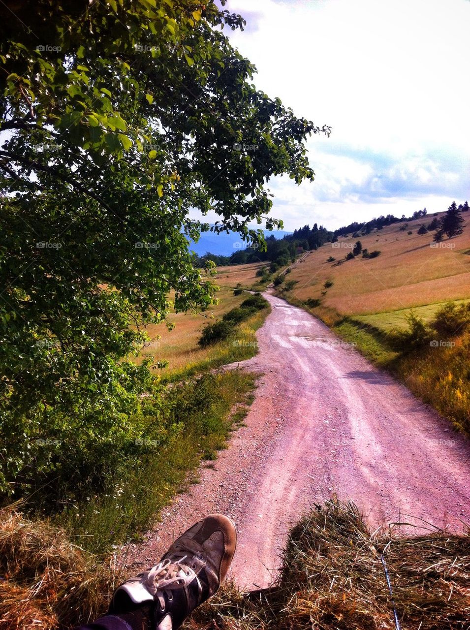 foot on road