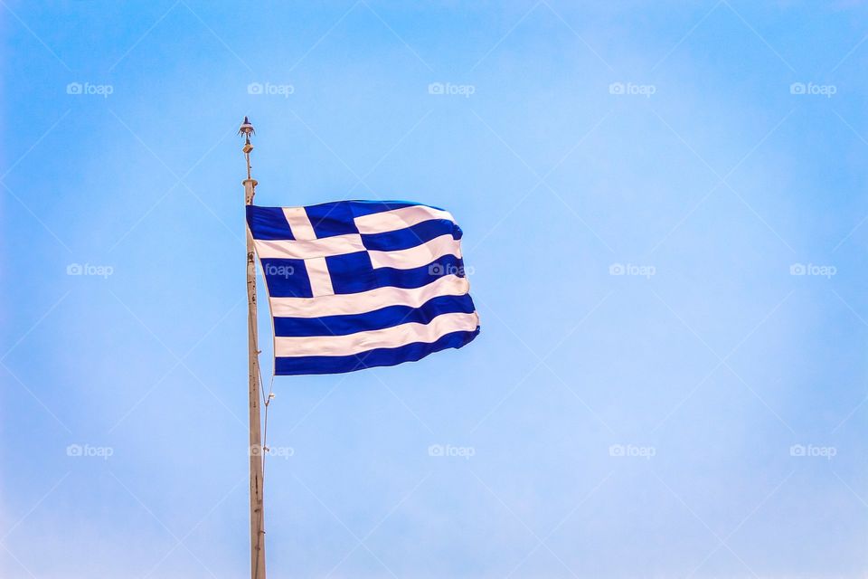 Flag of Greece in Athens