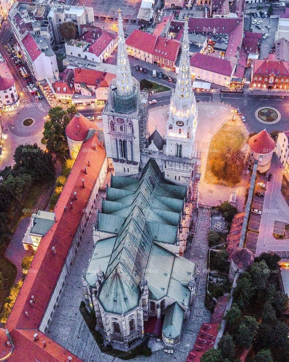 Town of Šibenik in color aerial photos