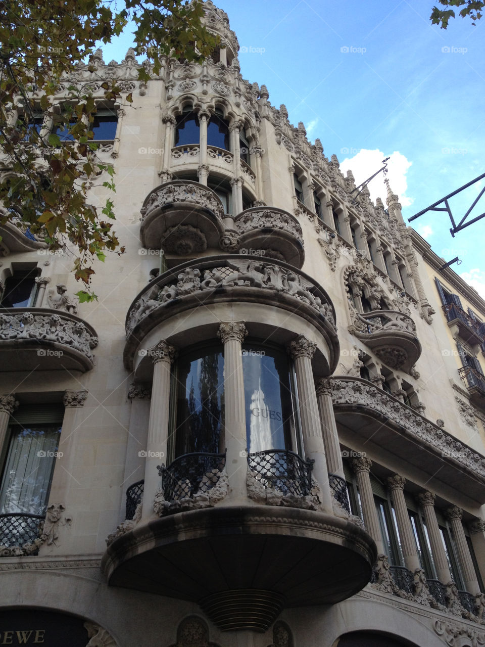 barcelona spain balcony old historic house neo classic glass window elegant detailed facade large window barcelona dpain by adaldt