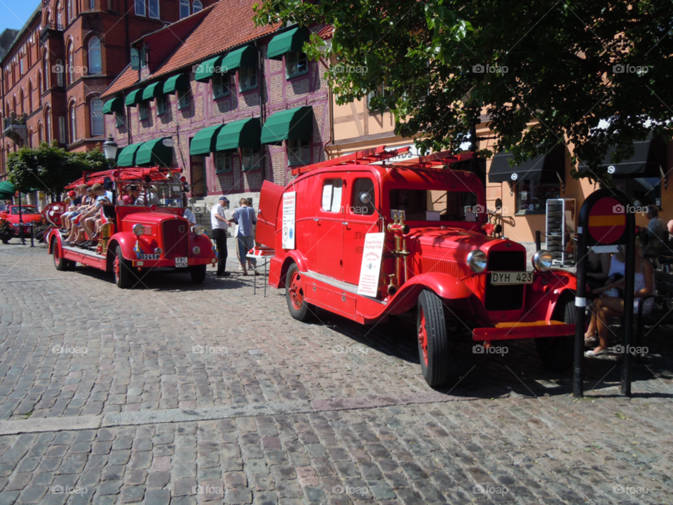 ystad red old firetruck by MagnusPm