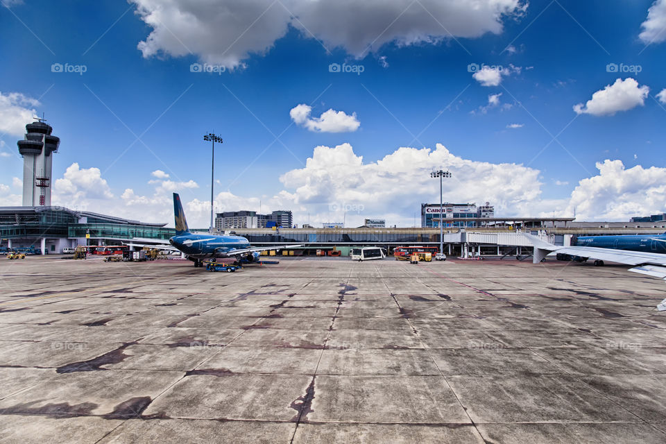 Airport and sky