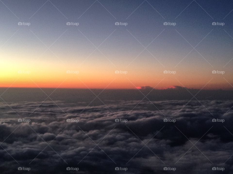 Sunrise in the clouds 