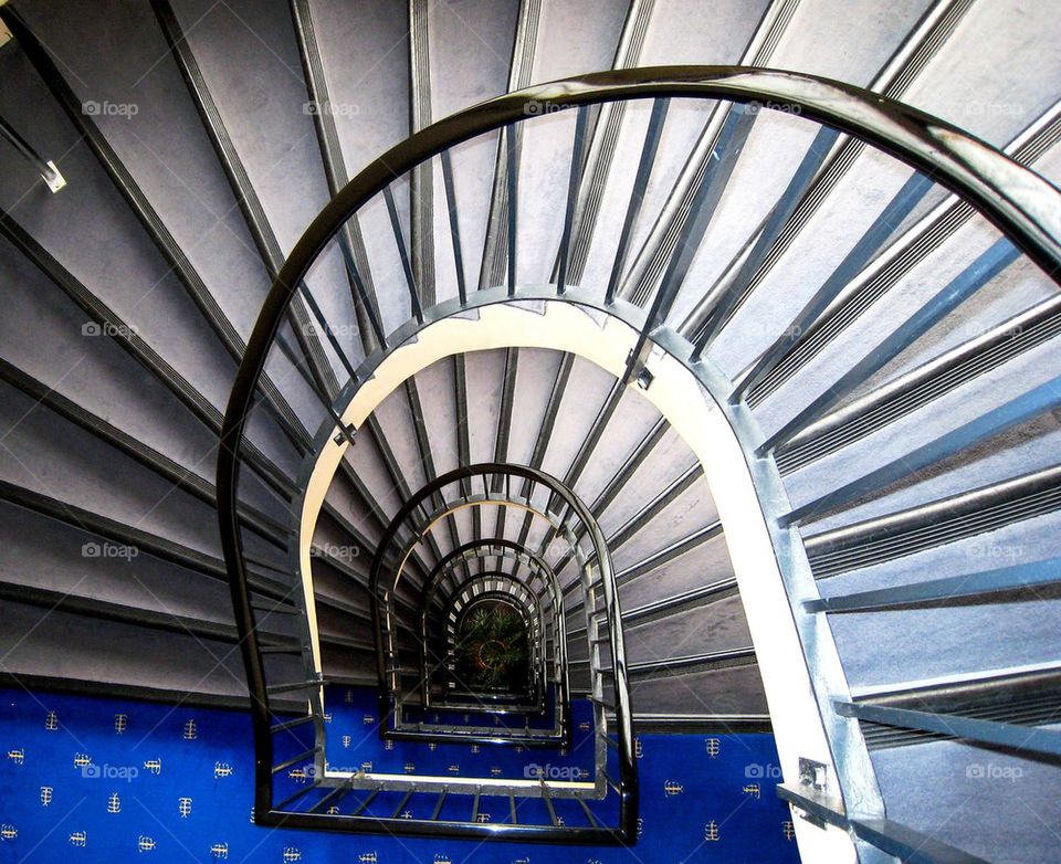 Low angle view of spiral staircase