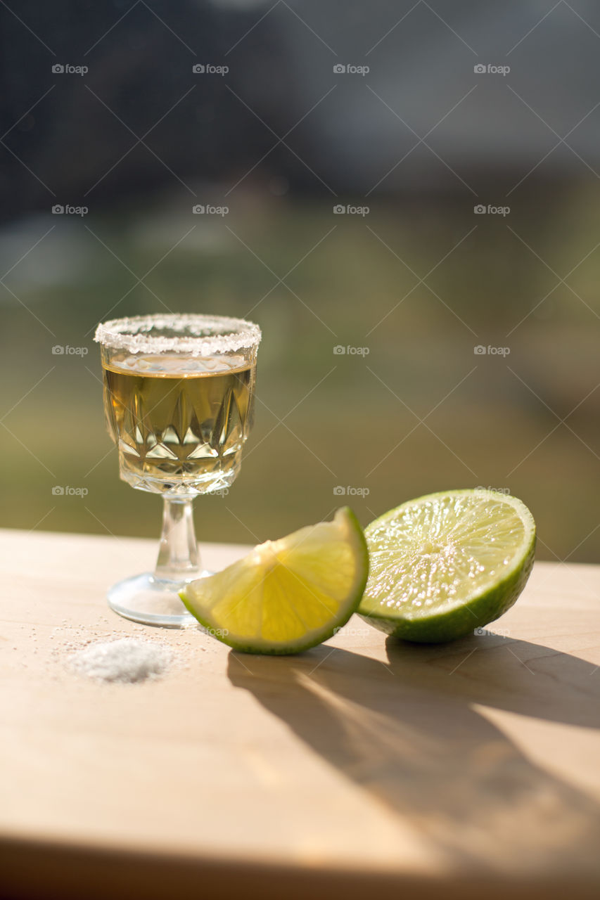Tequila Shot with Salt and Lime
