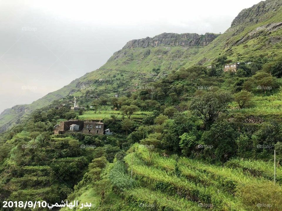 Glory be to God, the magnificent and picturesque view and the natural green trees are a view that is nothing more wonderful than it