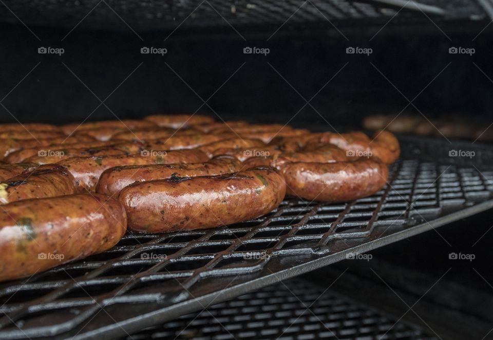 Sausages on the grill