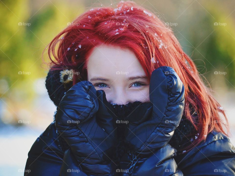 Cute girl with a playful and happy expression