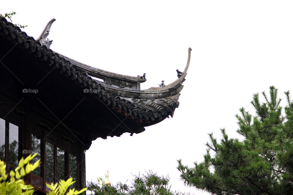 traditional chinese rooftop. A traditional rooftop in yuyuan garden, Shanghai, China.