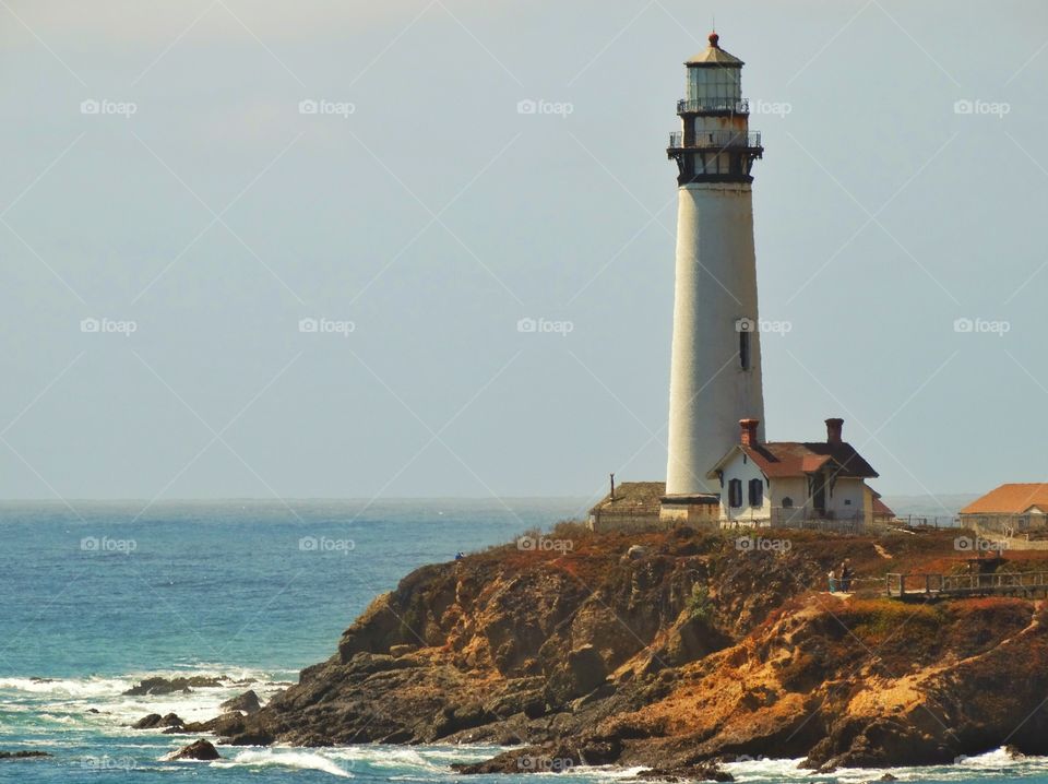 Lighthouse On A Cliff. Lighthouse On The California Coastline
