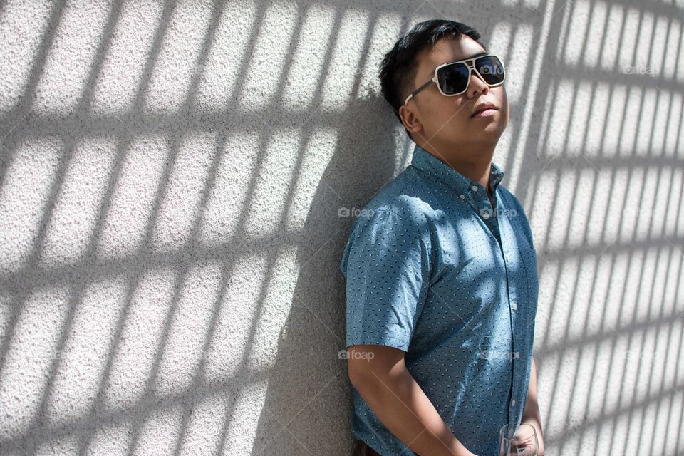 Light ceiling man on wall