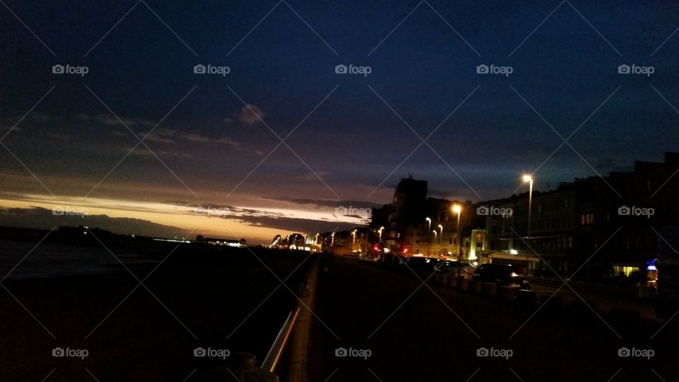 Sunset, Evening, Dawn, Light, City