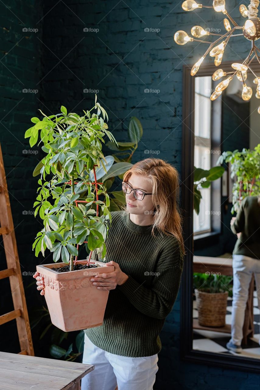 woman planting plants