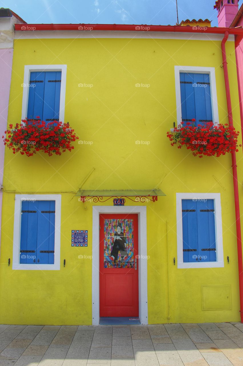 Brightly coloured house in Burano, Veneto