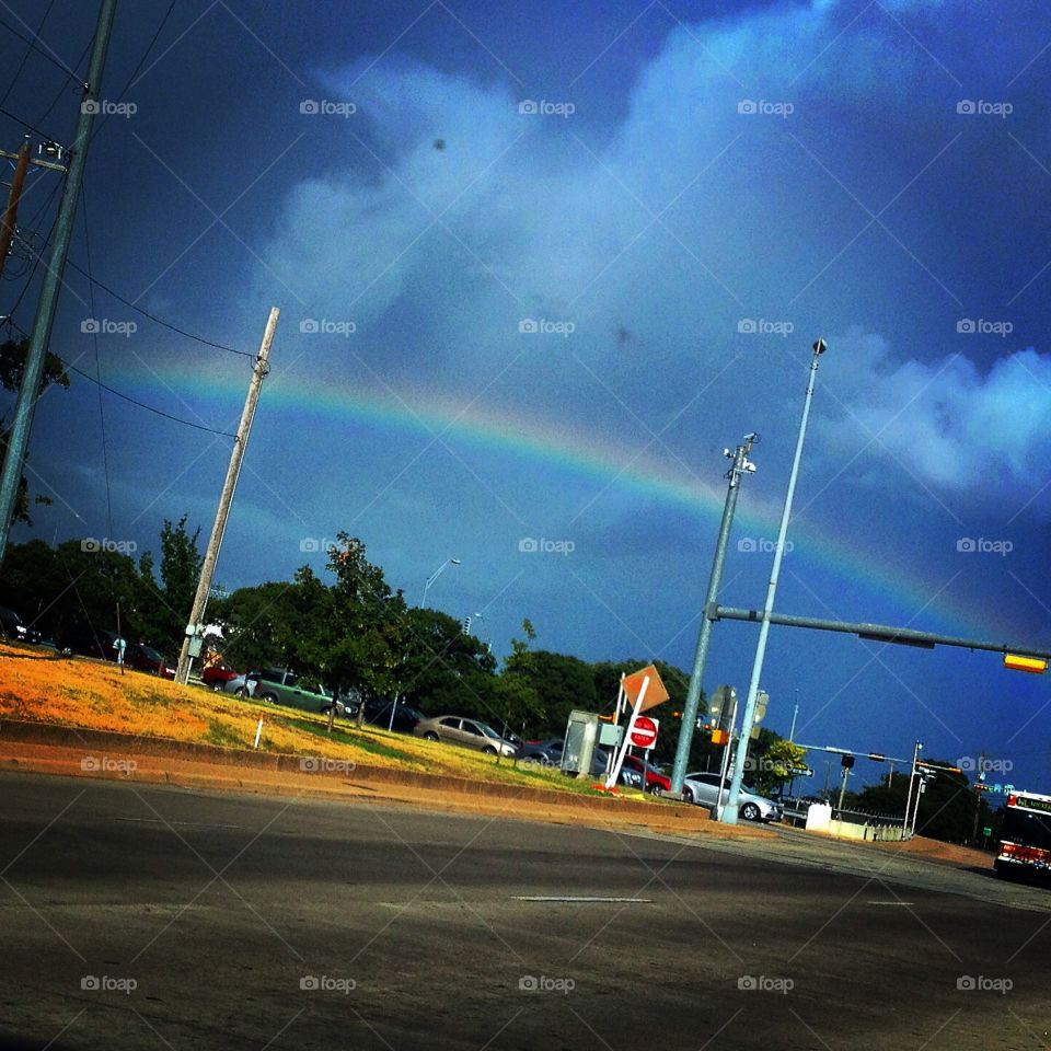 After the rain. Rainbow after the rain