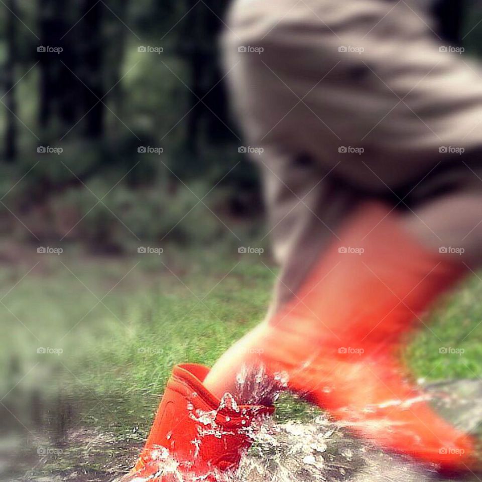 Playing in my rain boots 