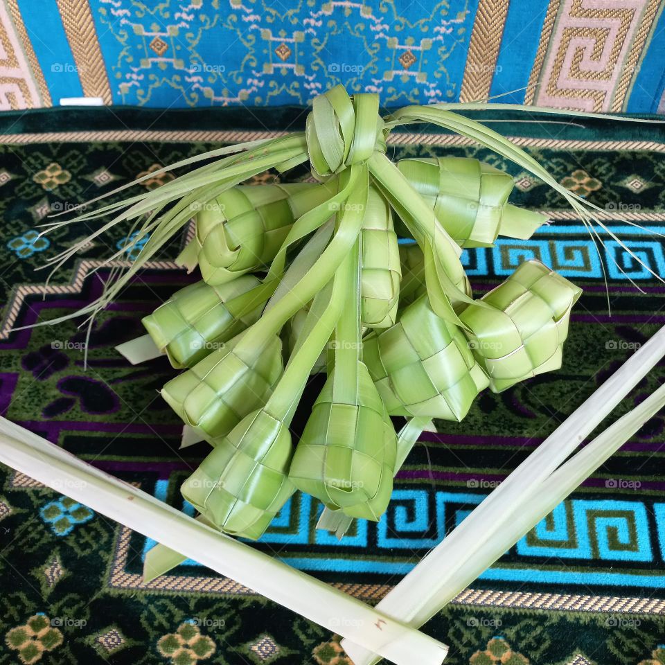 This is called a ketupat where food is often made during the month of Ramadan and holidays