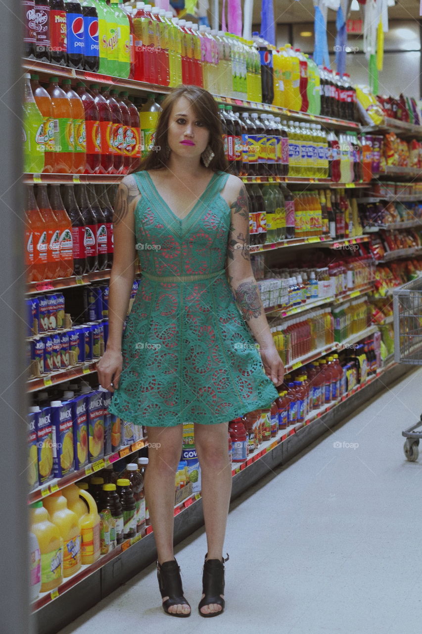 photoshoot at supermarket