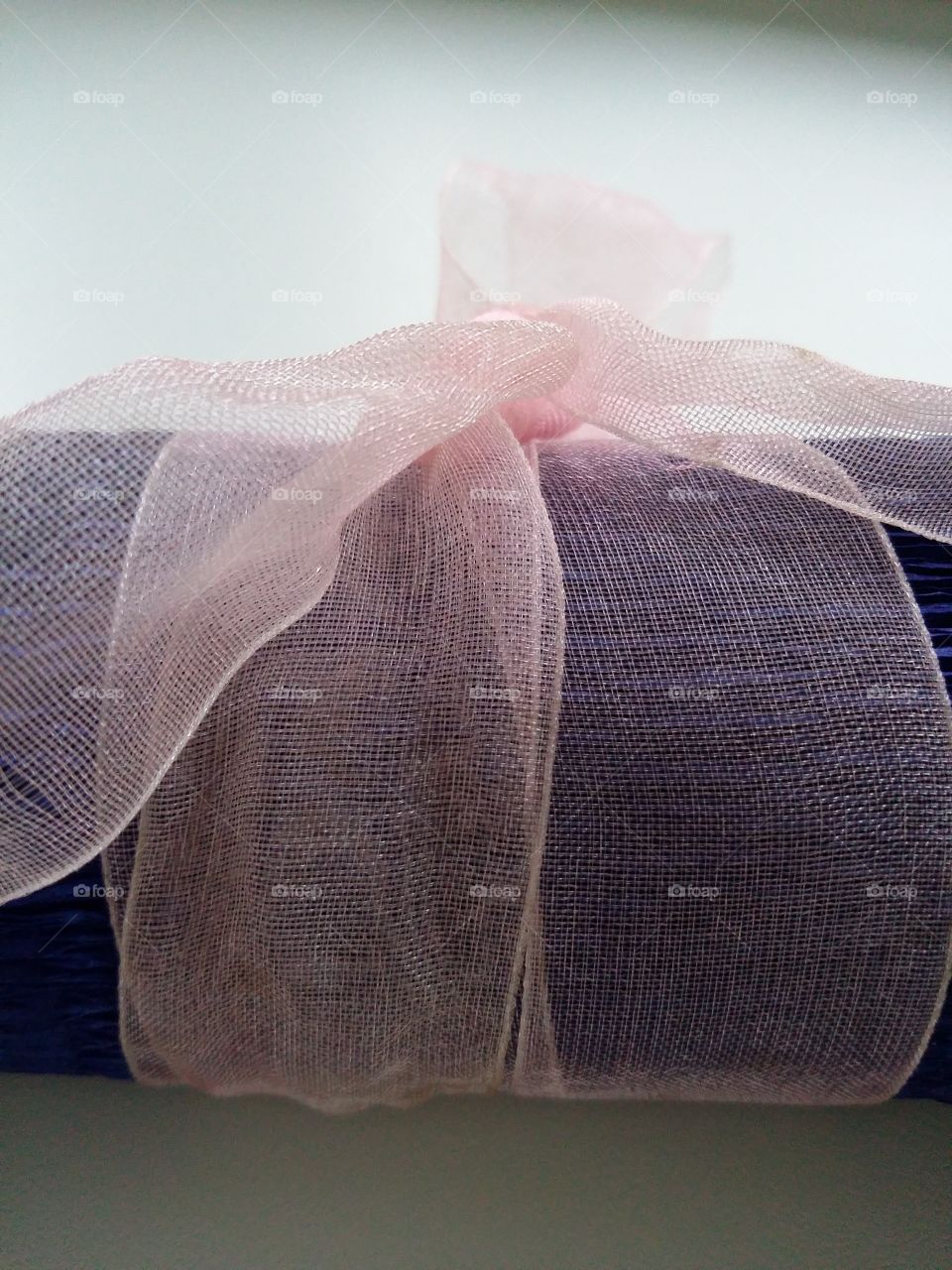 Gift ribbon on paper