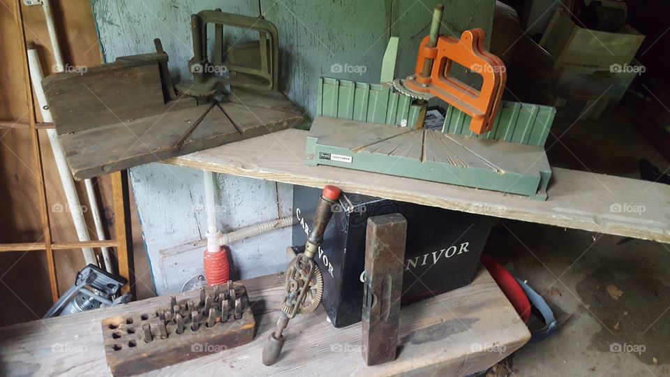 vintage tool set found in old garage
