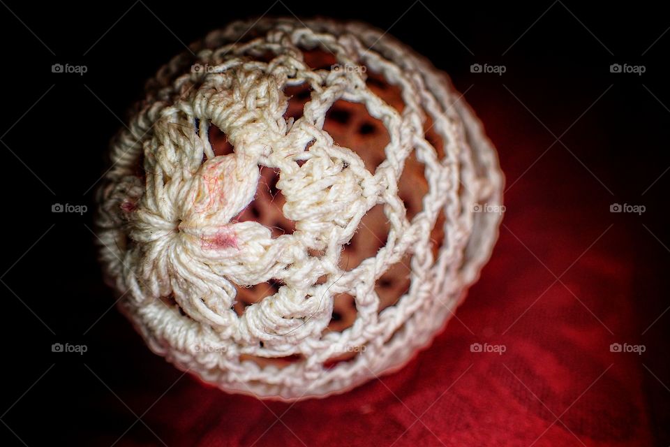 Crocheted egg closeup