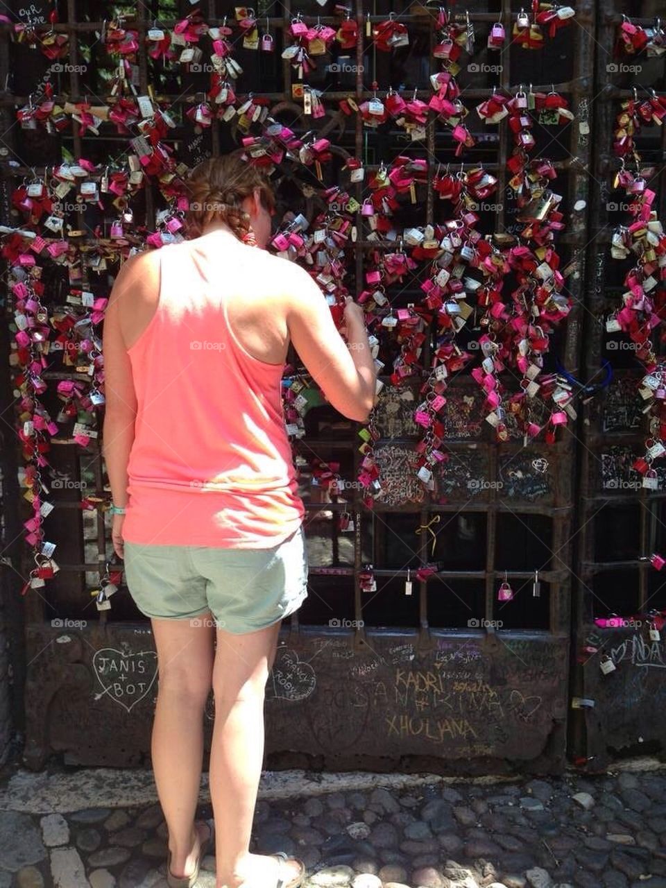Romantic Locks at the Romeo and Juliet Balcony
