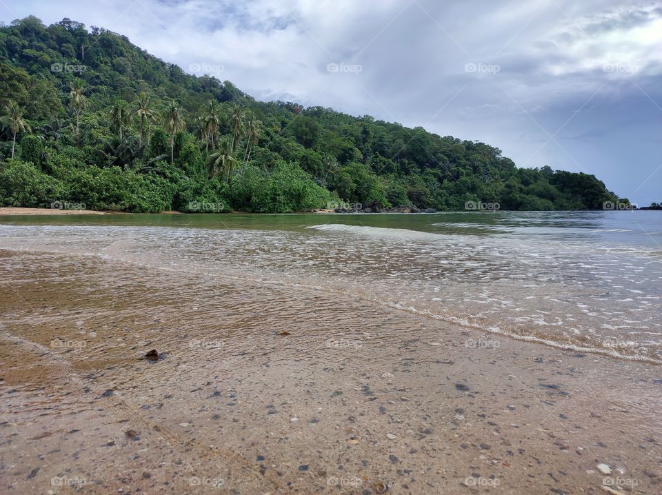 scenery on the beach in the afternoon