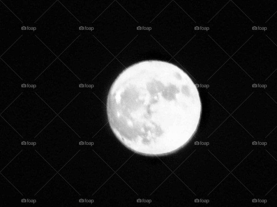 super moon black and white