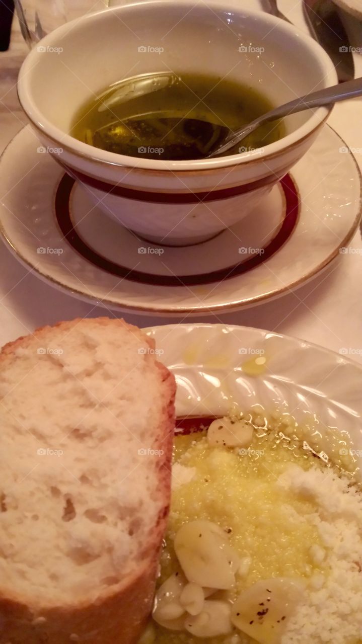 Bread Dip. Olive oil, garlic, lemon, Parmesan = bliss