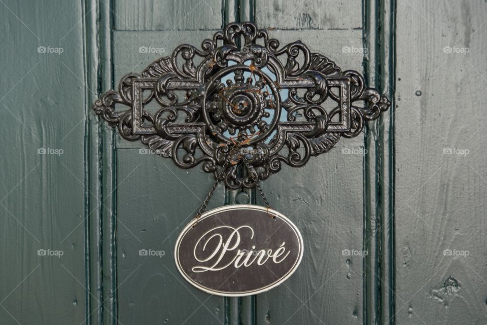 A histric door in beguinage in Kortrijk, Belgium